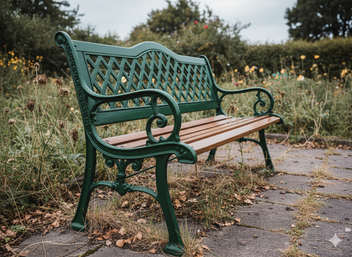 Iron bench after restoration