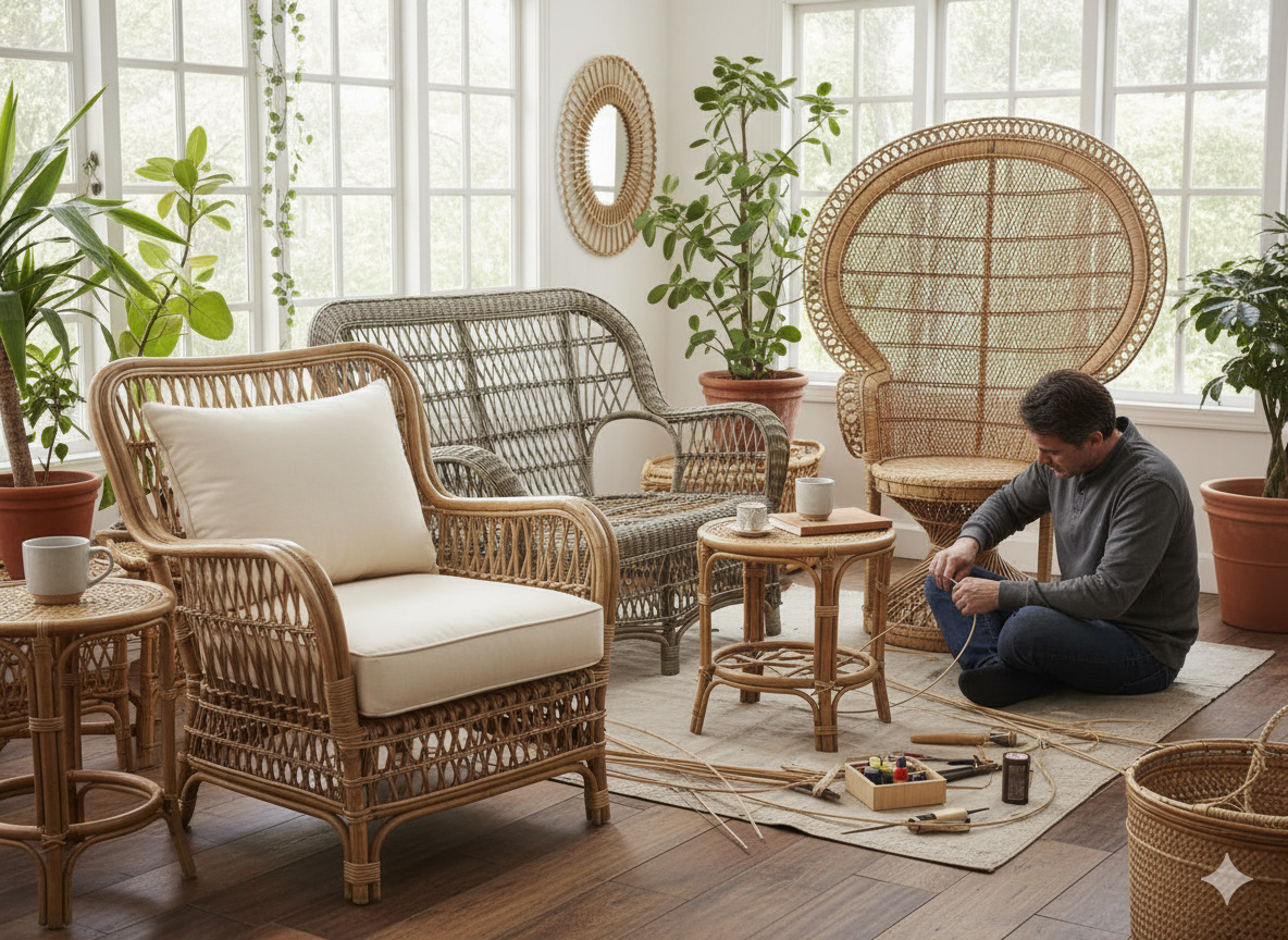 Rattan garden furniture